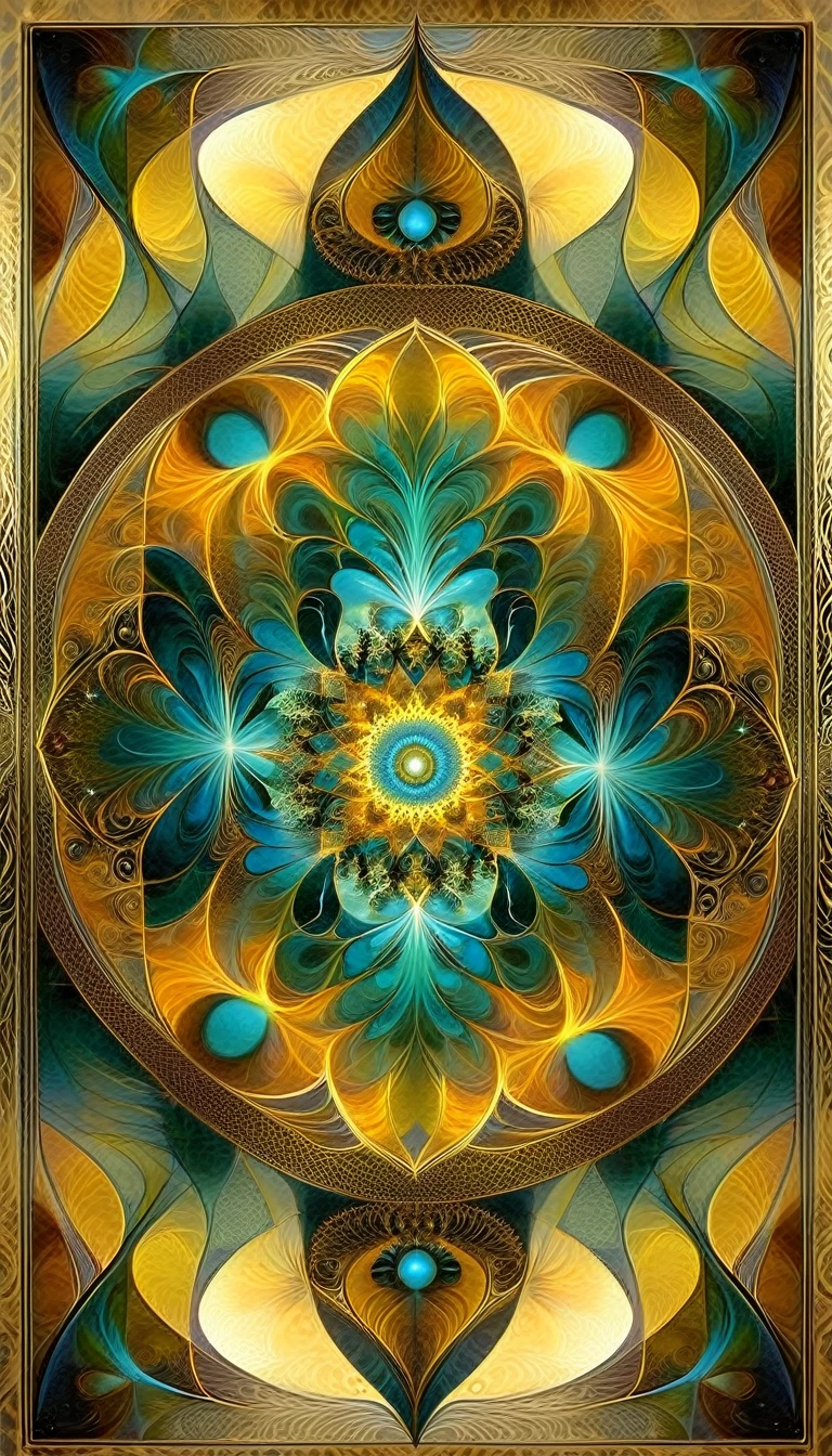 Fractal Art, Symmetry, Decorative Mat Tarot Card Style (art inspired by dave mcKean)
