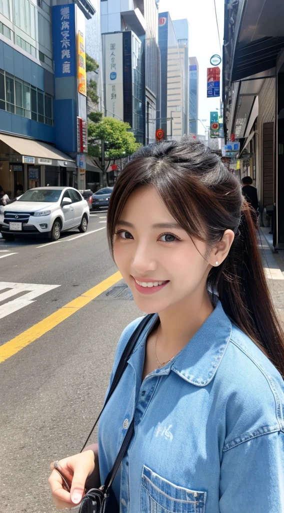 ((Highest quality)), ((masterpiece)), (detailed), Japanese,Street Corner,Beauty,Dental hygienist