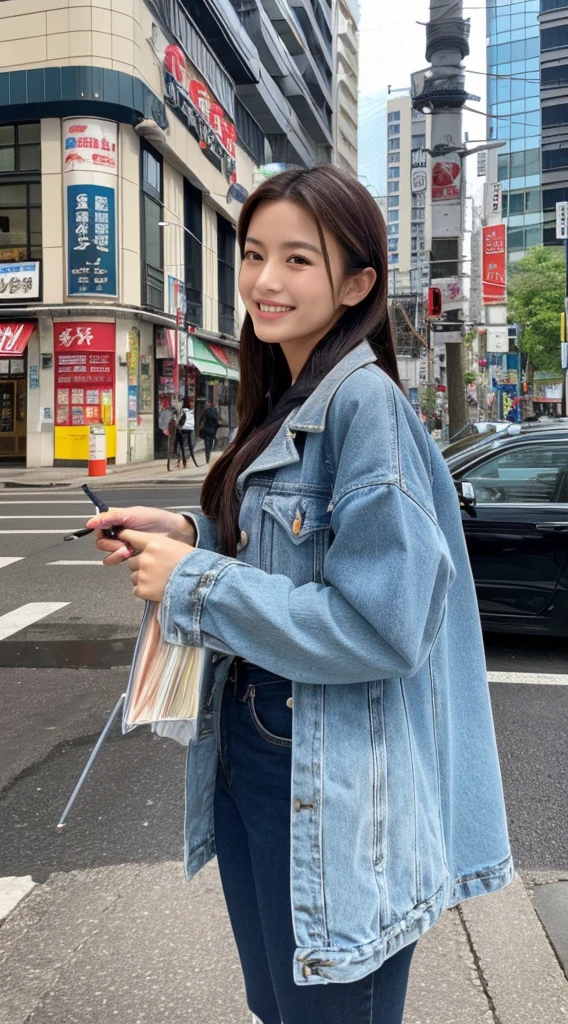 ((Highest quality)), ((masterpiece)), (detailed), Japanese,Street Corner,Beauty,Dental hygienist