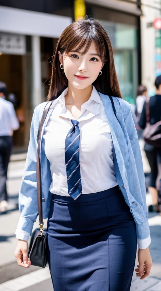 ((Highest quality)), ((masterpiece)), (detailed), Japanese,Street Corner,Beauty,Office Lady