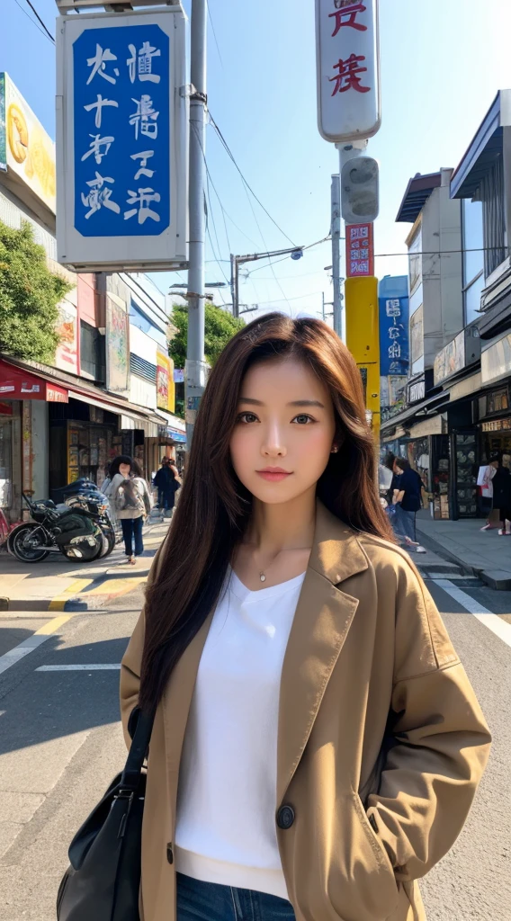 ((Highest quality)), ((masterpiece)), (detailed), Japanese,Street Corner,Beauty