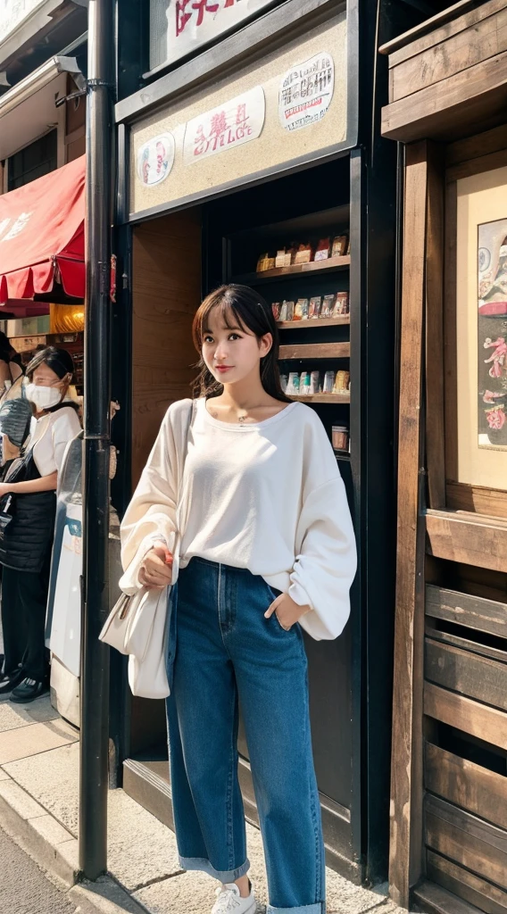 ((Highest quality)), ((masterpiece)), (detailed), Japanese,Street Corner,Beauty