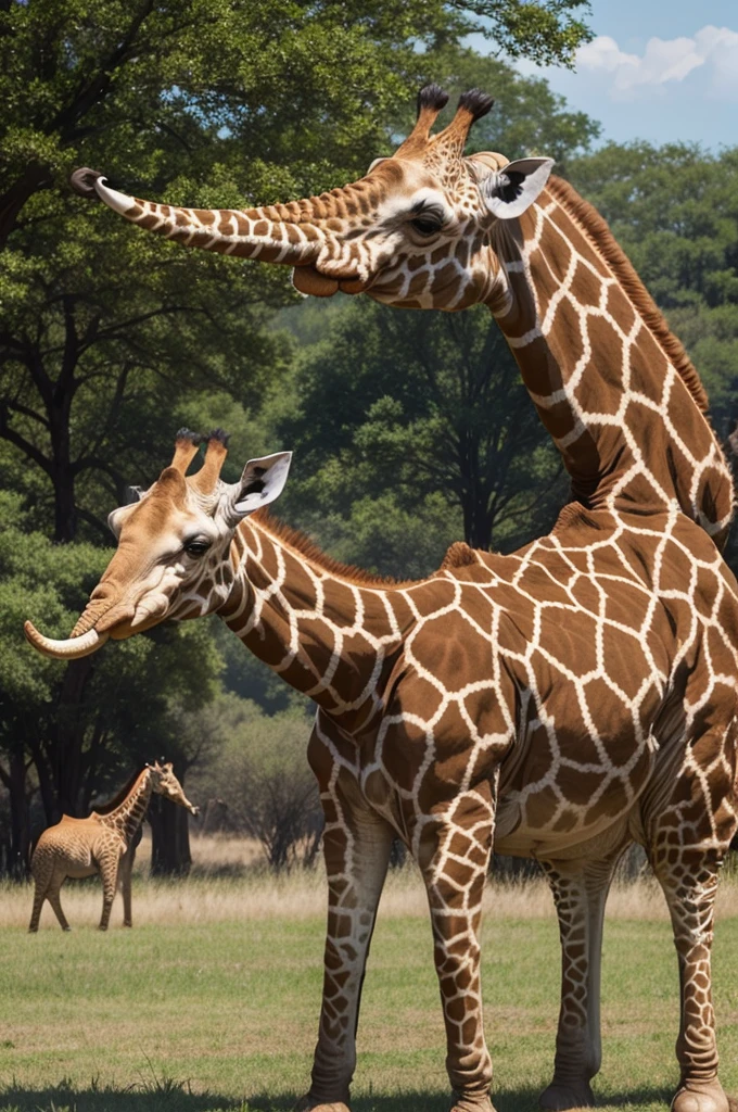 a giraffe half elephant