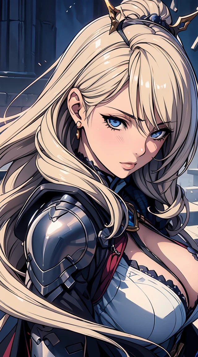 (masterpiece, best quality), Detailed facial parts, High level image quality, high quality, High resolution, realistic, Anime girl with sword and dress in front of watch, Kushart Krenz Key Art Feminine, Detailed anime original drawing, high detailed official artwork, white haired god, anime goddess, From Arknights, armor girl, anime fantasy artwork, official artwork, Trending with Art Station Pixiv, masterpiece, 「goddess of sadness」, anime fantasy illustration, beautiful fantasy anime, official anime artwork、((dynamic pose))、(((Make your face look clear)))、((shot at low angle))、(((Enlarged and draw a person)))、((very big big))、(((nsfw)))