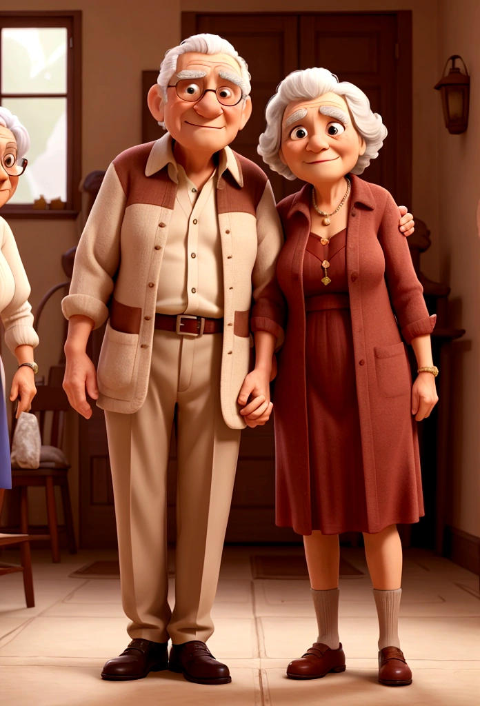 Give Latin physical characteristics to the elderly couple