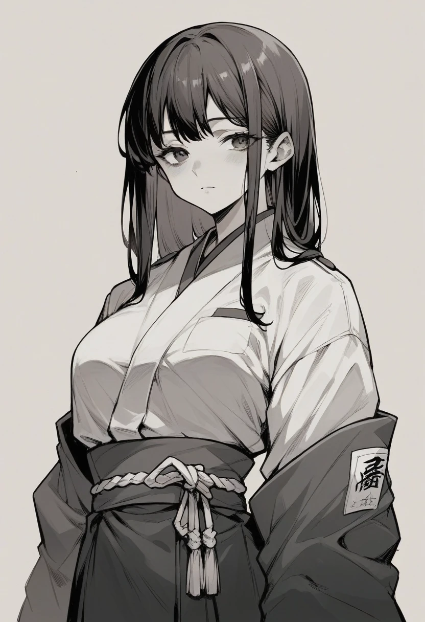 Japanese National Defense Academy of Japan uniform Black and white illustration