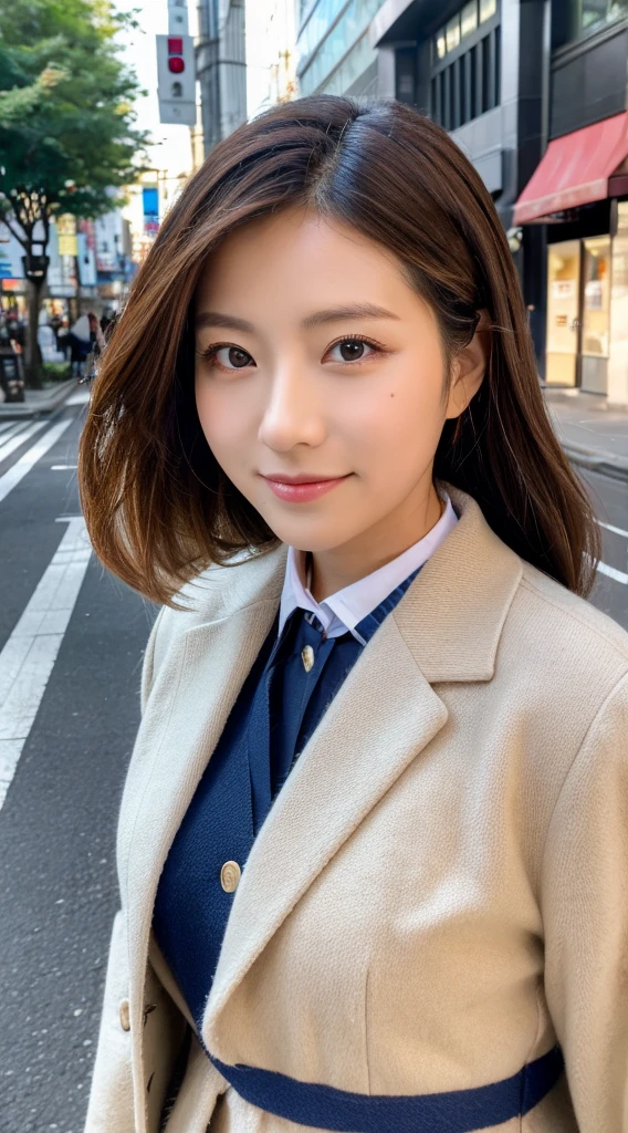 ((Highest quality)), ((masterpiece)), (detailed), Japanese,Street Corner,Beauty,Office Lady