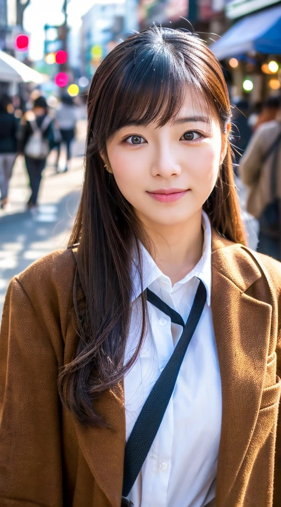 ((Highest quality)), ((masterpiece)), (detailed), Japanese,Street Corner,Beauty,Office Lady