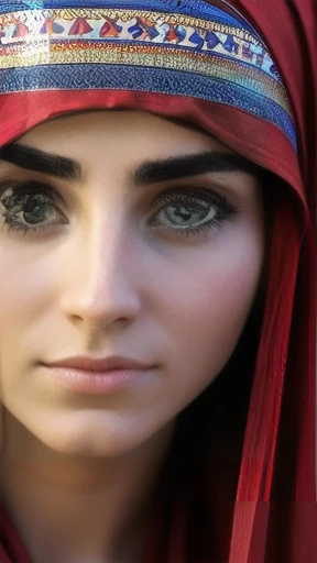 color photo beautiful  judaean woman, focus on their face.