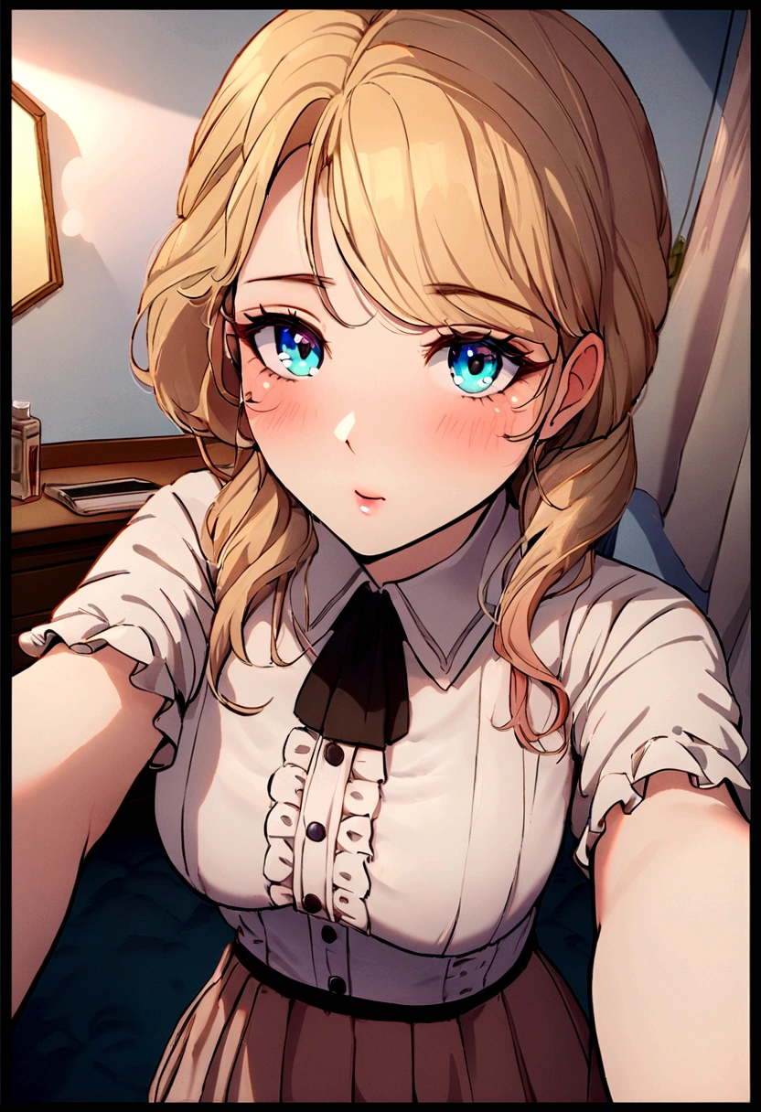 Femme avec culotte assortie, Fille sexy aux yeux marrons, Portrait Sophie Mudd, cheveux blond, selfie d&#39;une jeune femme, Ojos dans la chambre à coucher, Violette Myers, Sans maquillage, Maquillage naturel, regardant directement la caméra, Cara con artgram, maquillage dézentes, Superbe photo de tout le corps, dans la chambre à coucher, Fission