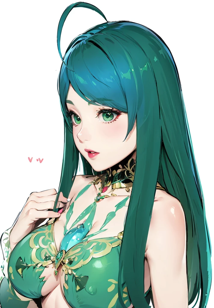 Beauty,Green Hair,Jewelry on the chest,lipstick,Swimwear,4K,8K,Highest quality