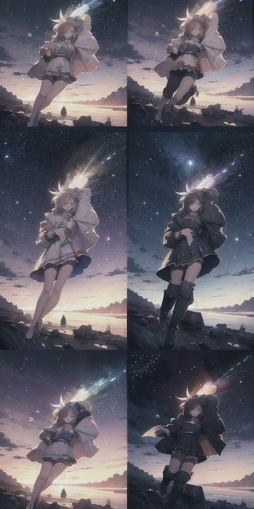 ridiculous resolution, high resolution, (masterpiece:1.4), Starry Sky,super detailed, seen from above, space, floating, --v 6