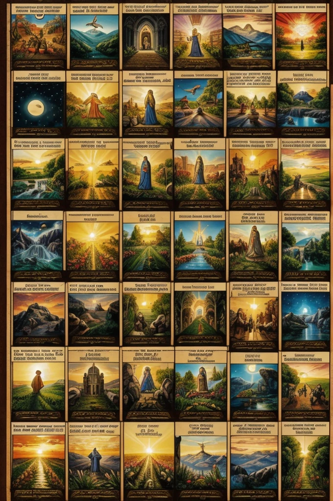 Religious comic related to nature, in 12 frames 