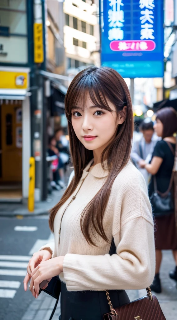 ((Highest quality)), ((masterpiece)), (detailed), Japanese,Street Corner,Beauty,Office Lady