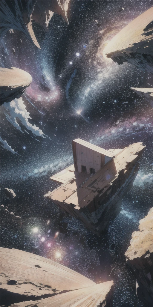 ridiculous resolution, high resolution, (masterpiece:1.4), Starry Sky,super detailed, seen from above, space, floating, --v 6