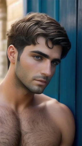color photo beautiful  judaean men in short hair focus on their face.