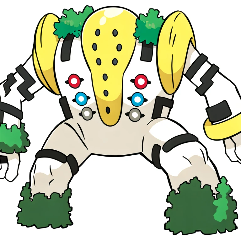 (masterpiece, best quality:1.2),solo,regigigas \(pokemon\),pokemon \(creature\),full body,no humans,android,grass,standing,looking at viewer