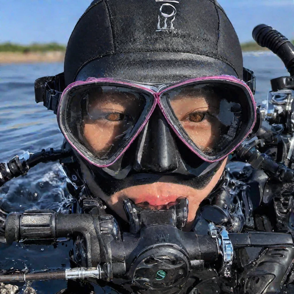 (masterpiece, best quality:1.2),scuba diving gear,diving mask,diving helmet,diving gloves