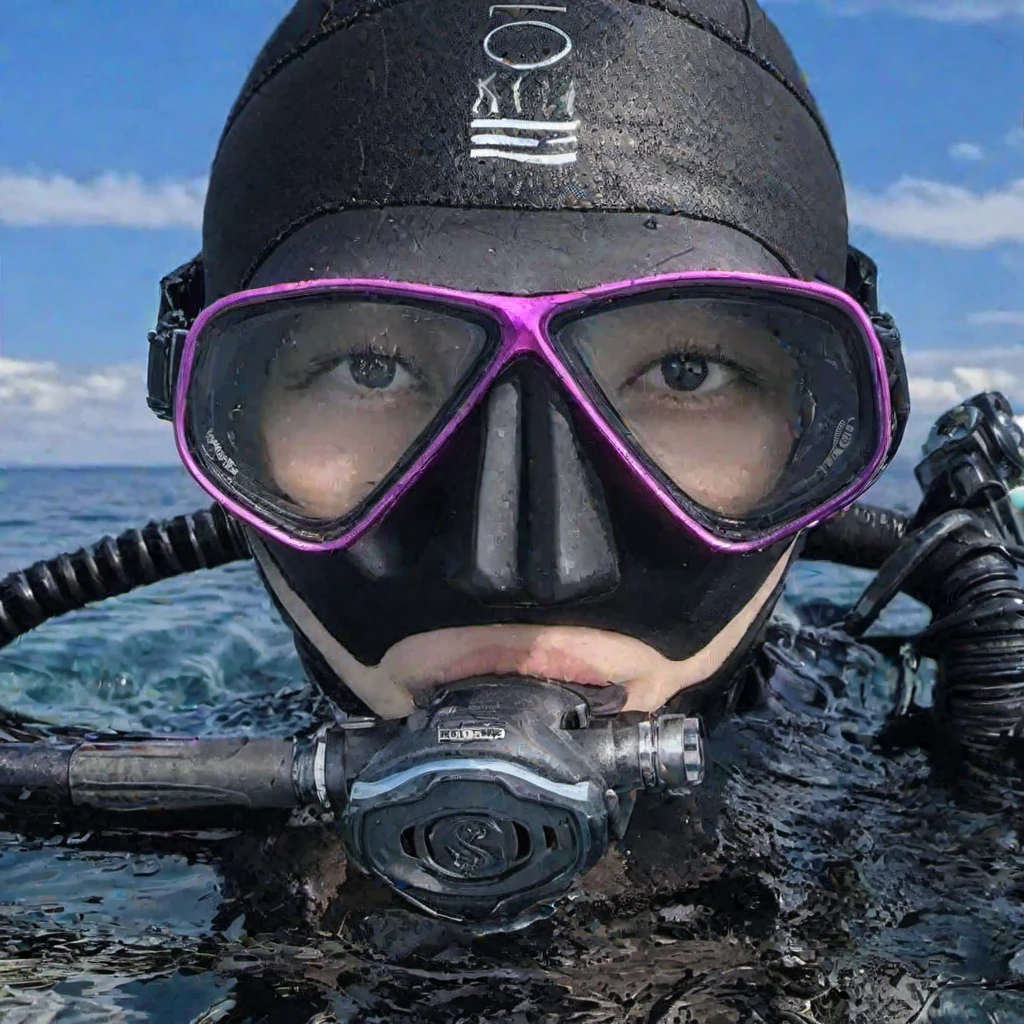 (masterpiece, best quality:1.2),scuba diving gear,diving mask,diving helmet,diving gloves