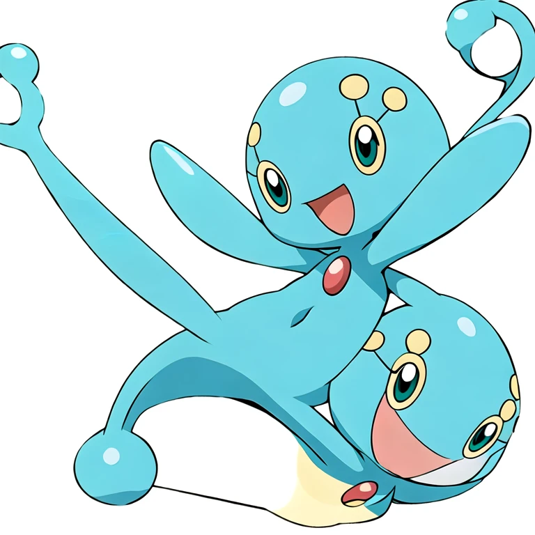 (masterpiece, best quality:1.2),solo,manaphy \(pokemon\),pokemon \(creature\),full body,no humans,green eyes,happy,looking at viewer,open mouth,smile