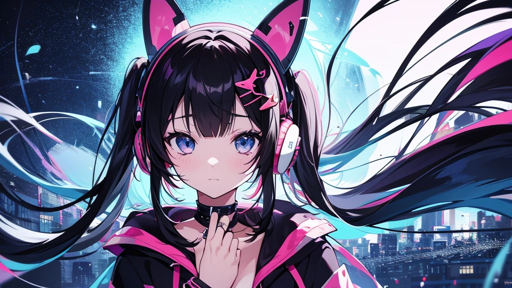 Woman wearing headphones, Anime Style 4 k, anime wallpaper 4k, anime wallpaper 4k, 4k anime wallpaper, anime art wallpaper 4k, anime art wallpaper 4k, Anime Style. 8K, Anime atmosphere, Nightcore, Ultra HD Anime Wallpaper, Anime Art Wallpaper 8K, Anime Background,summer,City,landscape、forest、far away、music