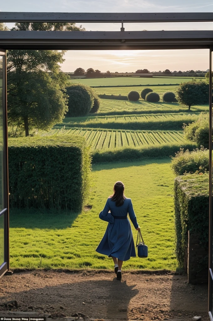 Fast, she went out the back window of her home, heading towards a nearby field