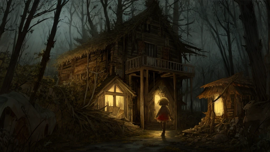 Cover page, High resolution, Paid reward available, An unparalleled masterpiece, Scary stories, Hansel and Gretel's Perfect Anatomy, Good lighting, Volumetric lighting, Shadows in the movie,