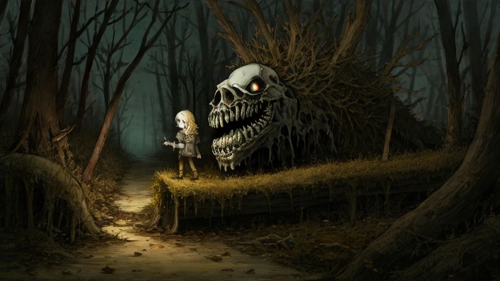 Cover page, High resolution, Paid reward available, An unparalleled masterpiece, Scary stories, Hansel and Gretel's Perfect Anatomy, Good lighting, Volumetric lighting, Shadows in the movie,