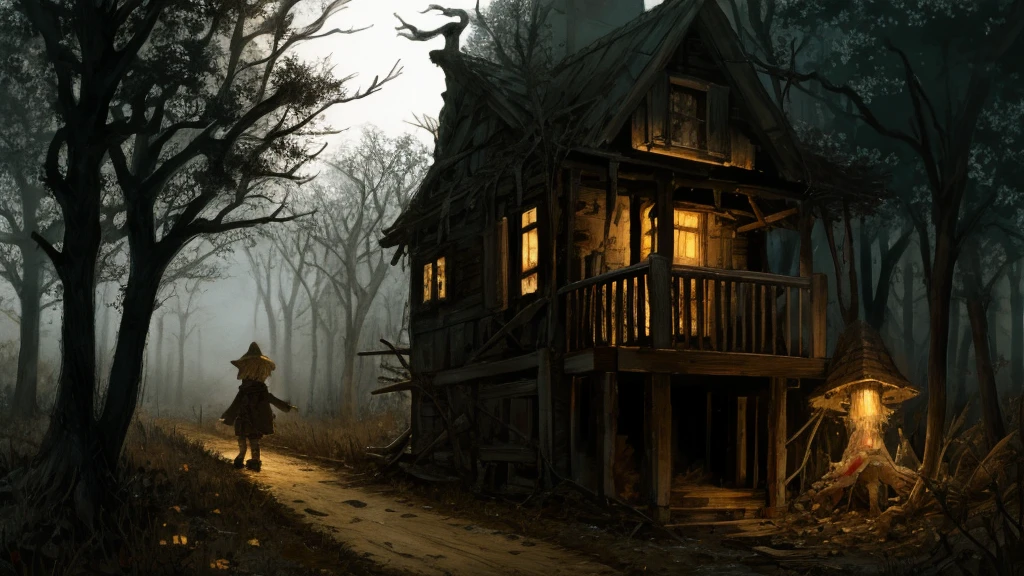 Cover page, High resolution, Paid reward available, An unparalleled masterpiece, Scary stories, Hansel and Gretel's Perfect Anatomy, Good lighting, Volumetric lighting, Shadows in the movie,