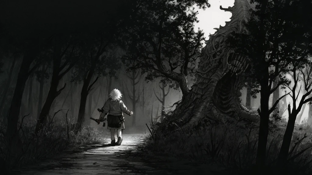 Cover page, High resolution, Paid reward available, An unparalleled masterpiece, Scary stories, Hansel and Gretel's Perfect , Good lighting, Volumetric lighting, Shadows in the movie,