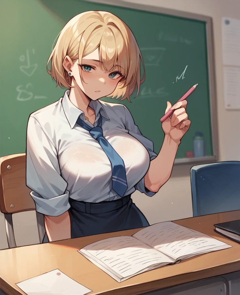 sexy teacher with seductive outfit.