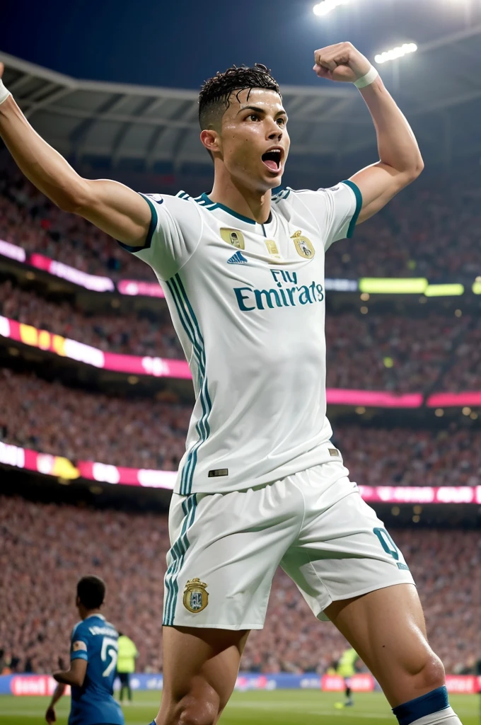 Ronaldo phenomenon celebrating a goal