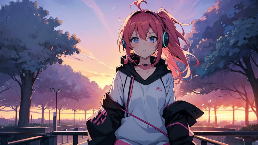 Woman wearing headphones, Anime Style 4 k, anime wallpaper 4k, anime wallpaper 4k, 4k anime wallpaper, anime art wallpaper 4k, anime art wallpaper 4k, Anime Style. 8K, Anime atmosphere, Nightcore, Ultra HD Anime Wallpaper, Anime Art Wallpaper 8K, Anime Background,summer,City,landscape、forest、far away、music