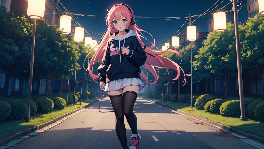 Woman wearing headphones, Anime Style 4 k, anime wallpaper 4k, anime wallpaper 4k, 4k anime wallpaper, anime art wallpaper 4k, anime art wallpaper 4k, Anime Style. 8K, Anime atmosphere, Nightcore, Ultra HD Anime Wallpaper, Anime Art Wallpaper 8K, Anime Background,summer,City,landscape、forest、far away、music