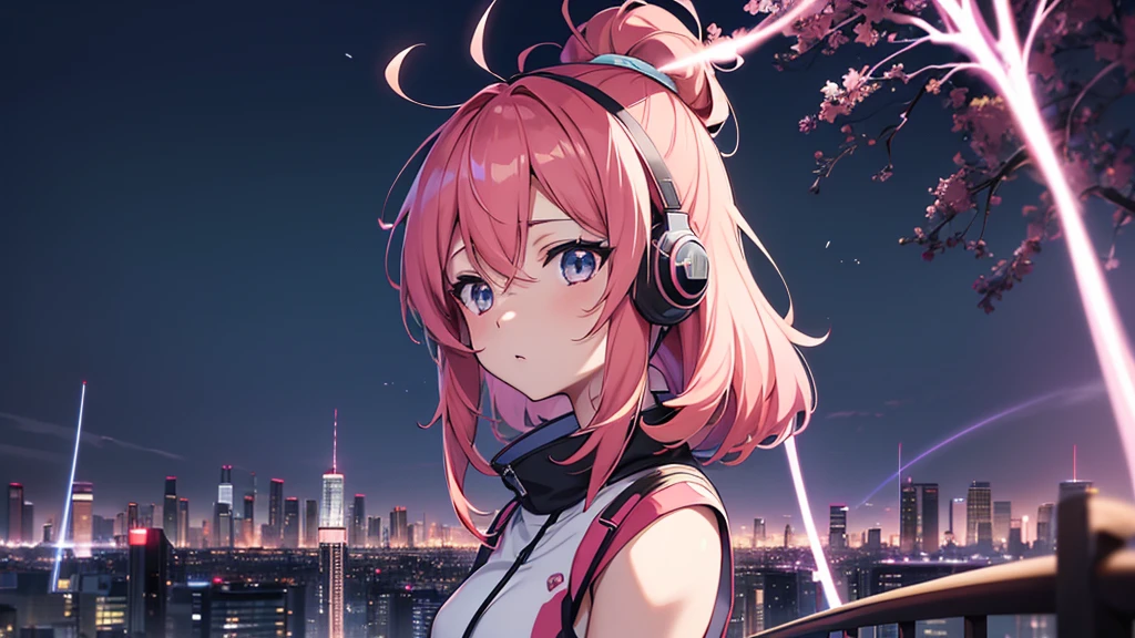 Woman wearing headphones, Anime Style 4 k, anime wallpaper 4k, anime wallpaper 4k, 4k anime wallpaper, anime art wallpaper 4k, anime art wallpaper 4k, Anime Style. 8K, Anime atmosphere, Nightcore, Ultra HD Anime Wallpaper, Anime Art Wallpaper 8K, Anime Background,summer,City,landscape、forest、far away、music