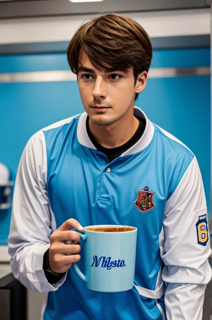Name mrbeast at the cup and color blue