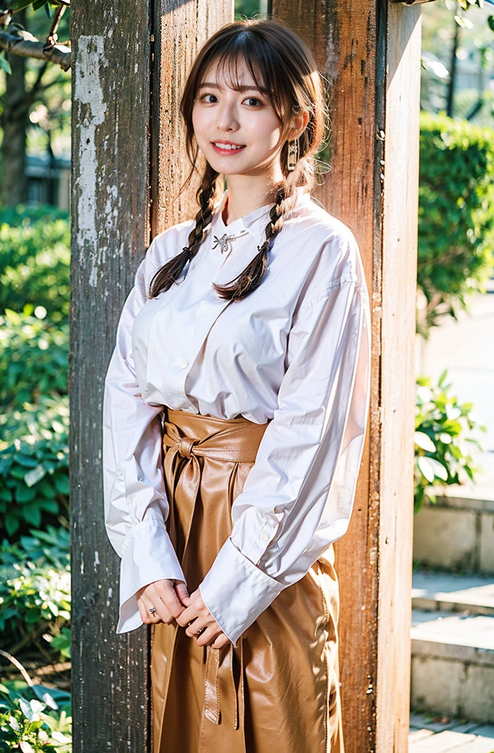 ((Cream hair color、砂浜でsmileで撮影:1.4))、Sleeveless、Outdoor shots、Cute clothes、Tie your hair、Cream hair color、Leather Belt、Her huge breasts are obvious even through her clothes..、Small earrings、Light brown hair color、Tie your hair:1.4))、Shiny Hair、Light beige hair color、Background Blur、Braid only the front hair、Light brown hair、{{Cowgirl Shot}}、((Close-up shot from the waist up、Big Breasts:1.4))、Big Breasts、にっこりsmile、Silk clothing、服からでも分かるBig Breasts、Braid only the front hair、Cowboy Shot、A gorgeous white collared silk shirt and a brown skirt、Elegant attire、Luxury Bags、素敵なsmile、((Revealing clothing))、Full body photo、ring、Short skirt、Tuck your hair behind one ear、Silver Necklace、smile、 Elegant ponytail、Caustics、Highly detailed photos、Very beautiful and ideal short hair、Big Breasts、Super no makeup、(8K、RAW Photos、Highest quality、masterpiece:1.2)、(Realistic、Realistic)、1 Girl、((Big Breastsショートヘア、Looking into the camera:1.4))、Hair blowing in the wind