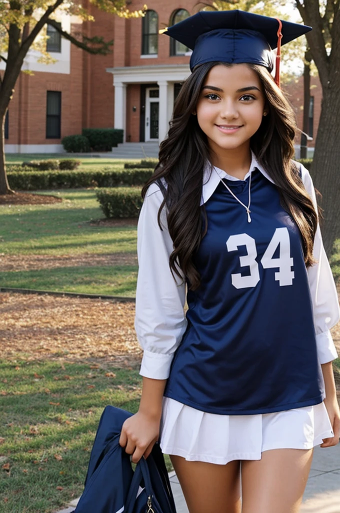A college girl who looks like she&#39;s anxious about going to school. 