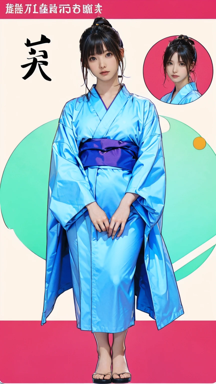 ((masterpiece)),(((Highest quality))),((Character design sheet)),Thin thighs,Long legs,masterpiece, Japanese Yukata,woman, 30 years old,