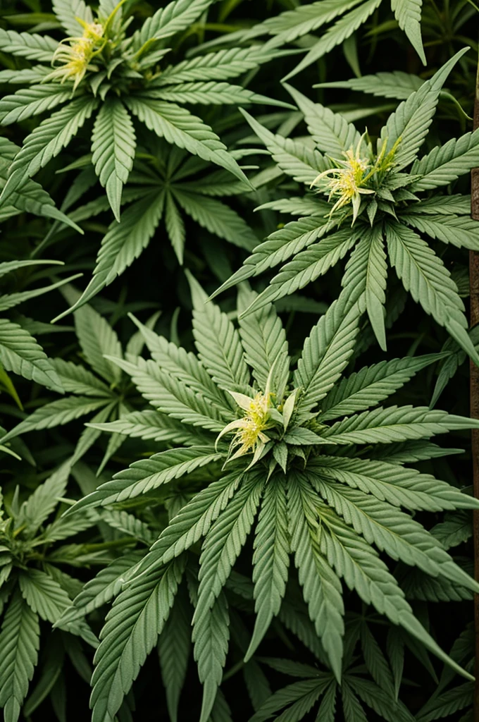 Marijuana leaves with inka flower