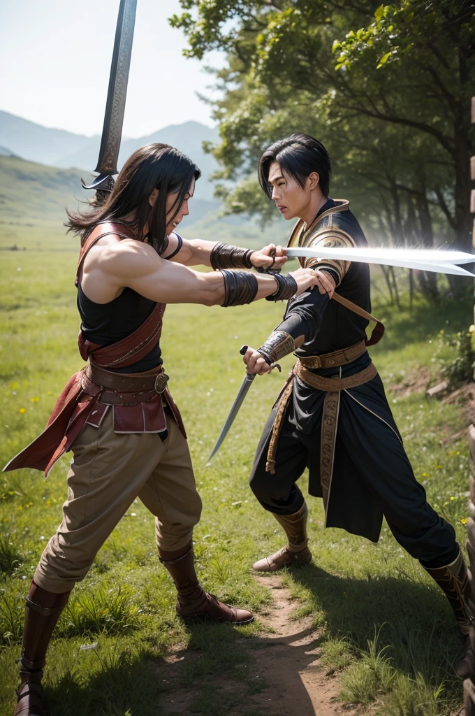 Warrior nature sword fighting