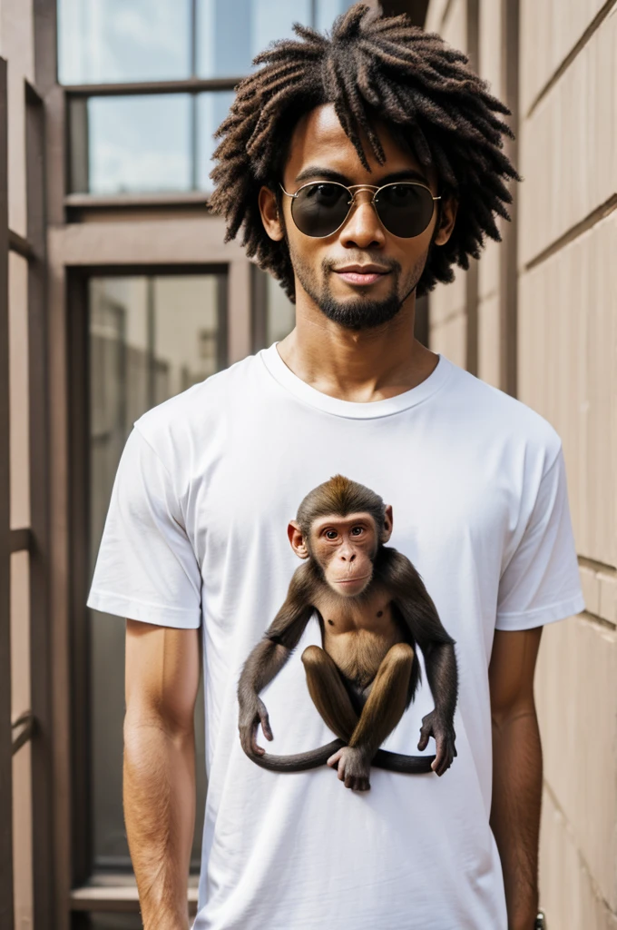 A monkey with a t-shirt