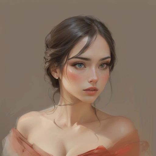 there is a drawing of a woman with a red dress on, sultry digital painting, smooth. digital painting, digital portrait, digital matt painting, an expressive digital painting, #1 digital painting of all time, # 1 digital painting of all time, digital sketch, digital art portrait, digital painted, digital art of an elegant, a digital painting, digital painting