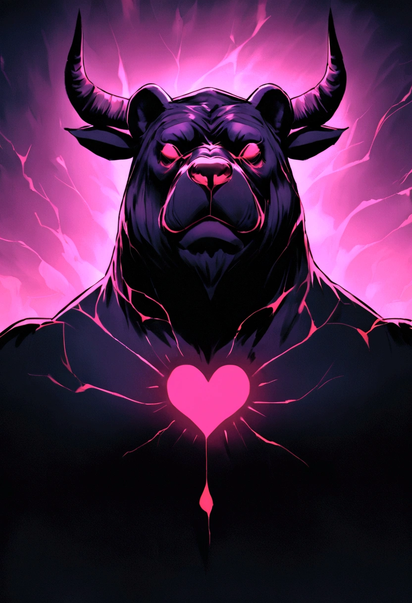 Basically am a trader and a cardio specialist...... So i want to make a logo having a bull, bear and a heart. So make it creatively. Only having a single face of a bear, having horns and between the face, it will have a human heart and it's beating symbol