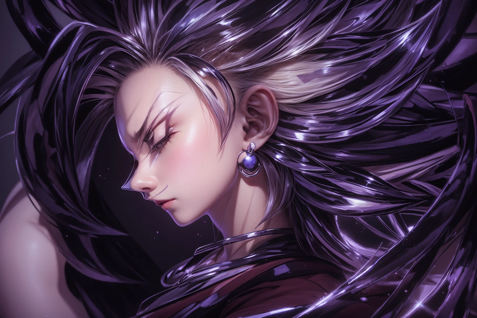 anime girl with long hair and colored hair in a black top, 4k manga wallpaper, anime wallpaper 4k, anime wallpaper 4k, 4K anime-style, 坏蛋动漫8 K, 8K anime art wallpaper, 4k anime art wallpaper, 4K anime art wallpaper, dragon ball artstyle, anime wallpaper 4k, highly detailed portrait of goku, offcial art