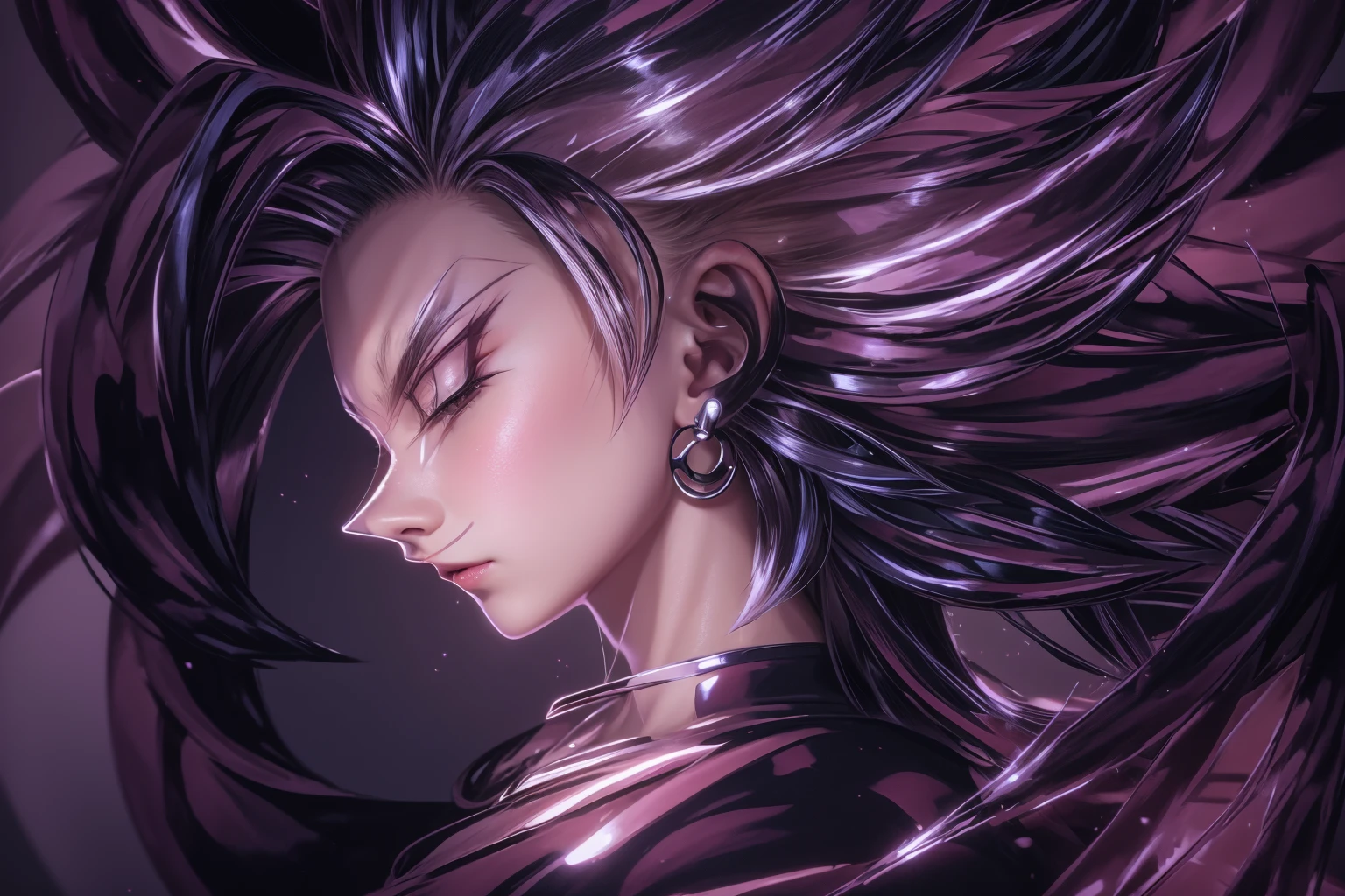 anime girl with long hair and colored hair in a black top, 4k manga wallpaper, anime wallpaper 4k, anime wallpaper 4k, 4K anime-style, 坏蛋动漫8 K, 8K anime art wallpaper, 4k anime art wallpaper, 4K anime art wallpaper, dragon ball artstyle, anime wallpaper 4k, highly detailed portrait of goku, offcial art