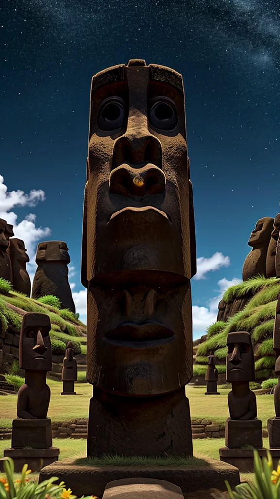 Easter Island background, dark