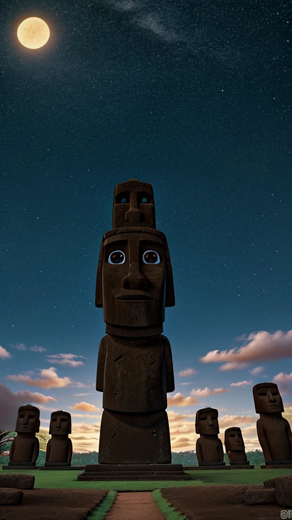 Easter Island background, dark