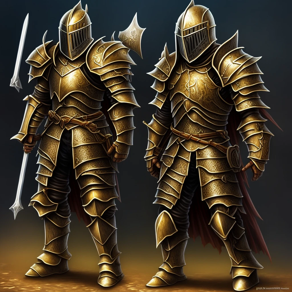 Jelly bean knight with armor in the style of the Tibia game