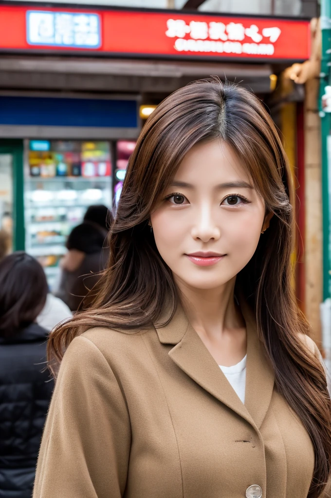 ((Highest quality)), ((masterpiece)), (detailed), Japanese,Street Corner,Beauty,Mature Woman